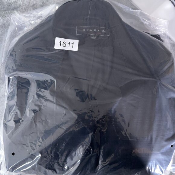 Giacca Gallery Wool Coat Button Down 3/4 Sleeves Womens Black Size Medium - Picture 11 of 11